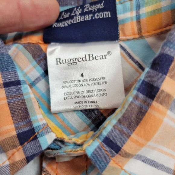 Rugged Bear plaid button-down shirt 4T - Picture 5 of 5
